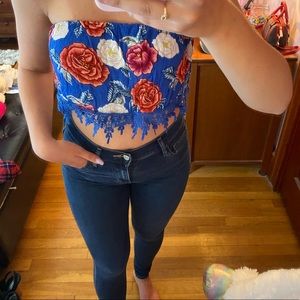 Floral Off Shoulder Tube Top